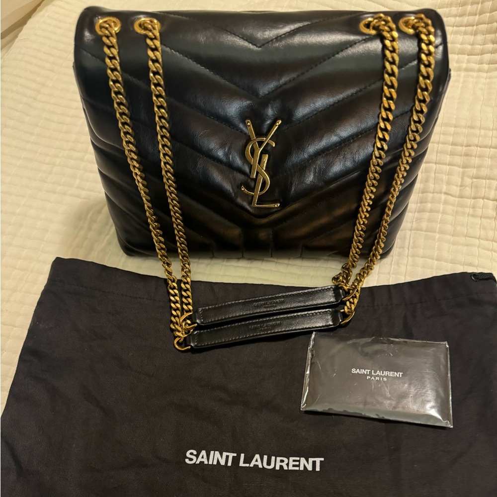 YSL LOULOU SMALL IN QUILTED LEATHER BLACK